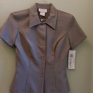 XOXO Women's Button Down Gray Shirt